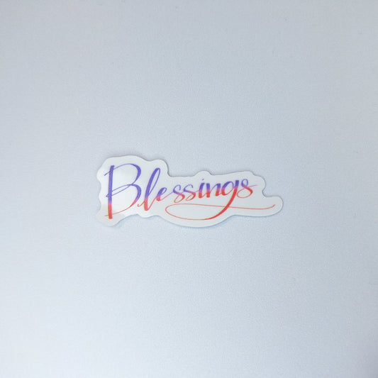 Blessings Clear PVC Sticker