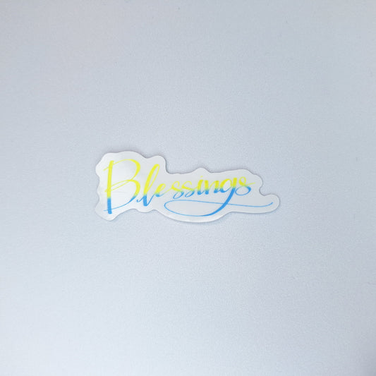 Blessings Clear PVC Sticker